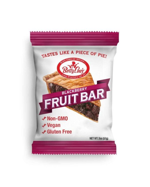 Betty Lou`s, Gluten Free/Vegan  Fruit Bar Blackberry- Case of 3/2oz