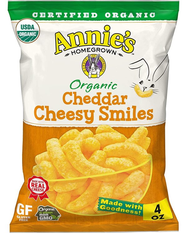 Annie's Organic Cheddar Cheesy Smiles Puffs- 4 oz.