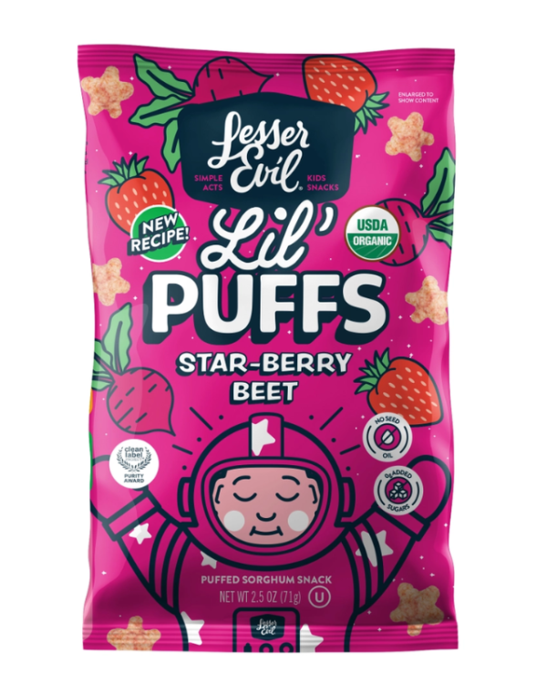 Lesser Evil Lil' Puffs Star-Berry Beet, 2.5oz