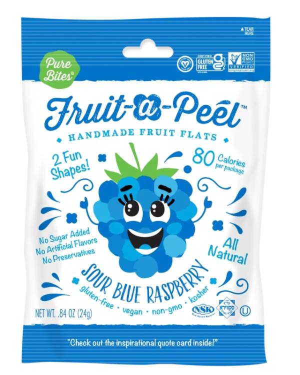 Fruit-a-Peel Sour Blue Raspberry Fruit Flats- .84oz