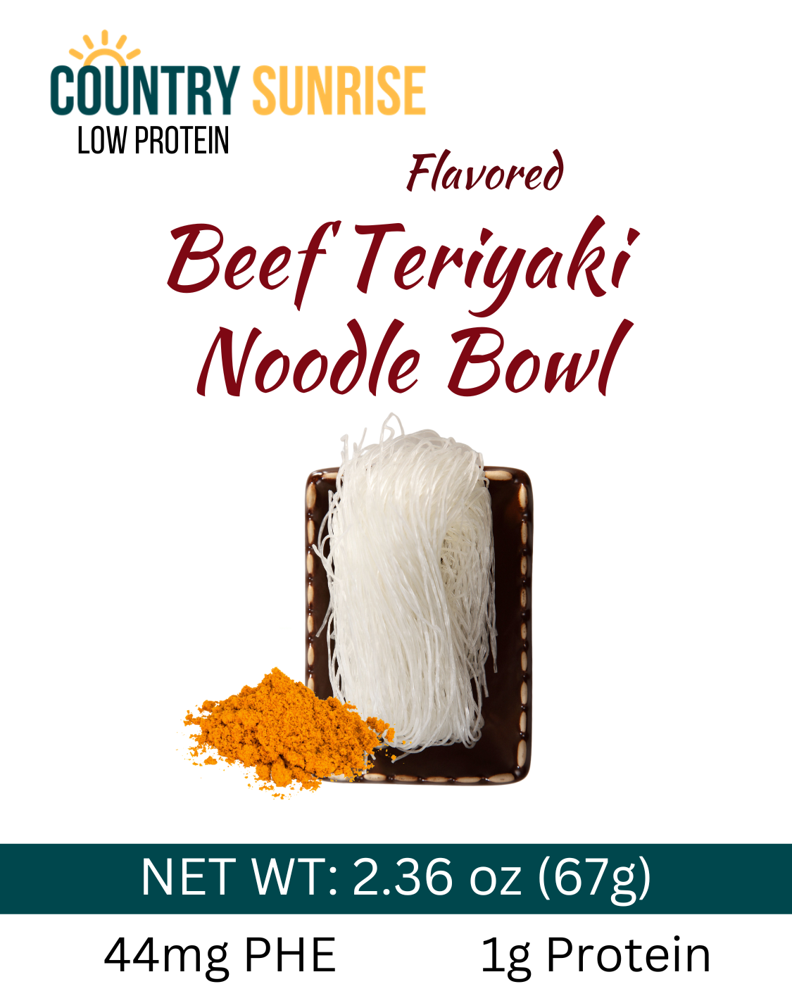 Country Sunrise Beef (Flavored) Teriyaki Noodle BOWL- 2.36oz