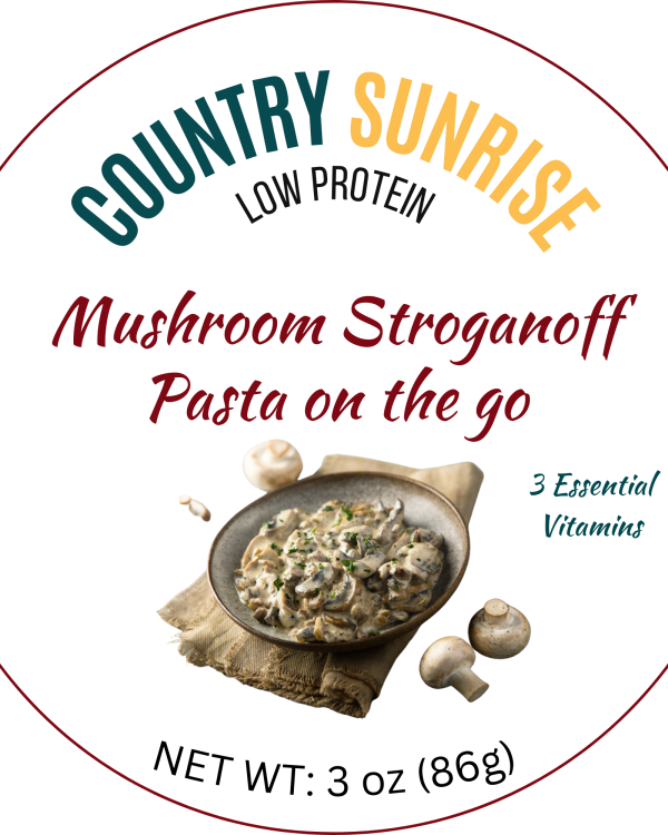 Country Sunrise Mushroom Stroganoff Pasta on the go BOWL- 3.0oz