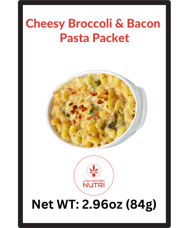 Low Protein Nutri Cheesy Broccoli & Bacon Pasta Packet-2.96oz