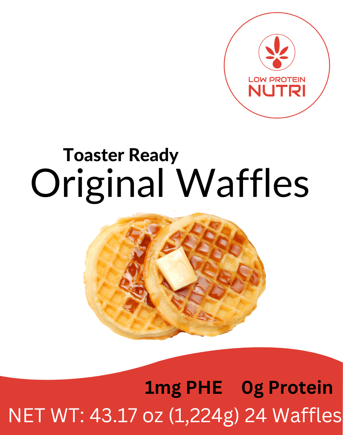 Low Protein Nutri Toaster Ready Original Waffles- 24pk
