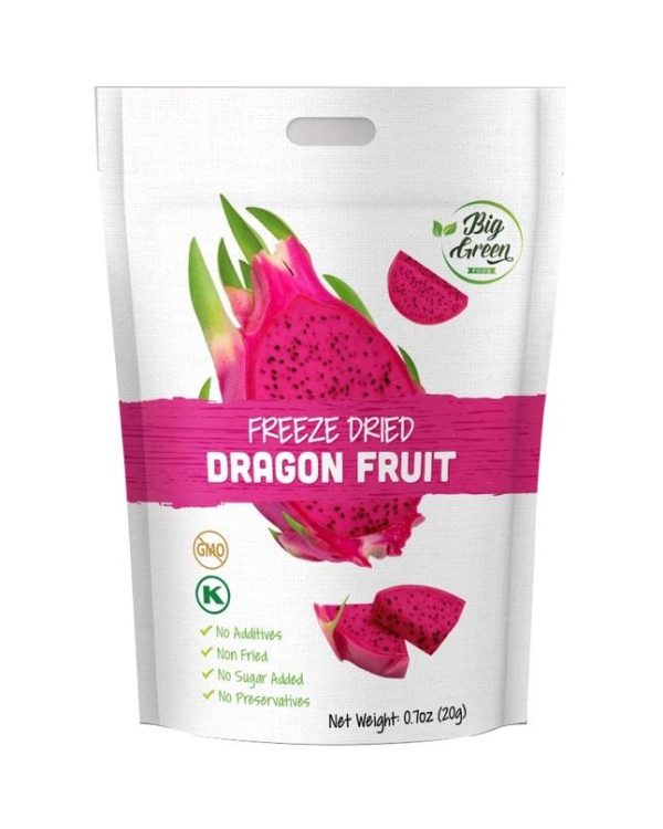 Big Green Organic Food Freeze Dried Dragon Fruit- .7oz