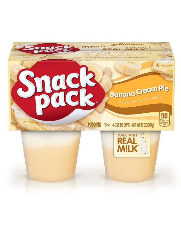 Snack Pack Banana Cream Pie Pudding Cups- Case of 6/3.25oz*