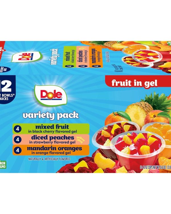 Dole Diced Mixed Fruit in Gel Variety Pack - 4.3 oz Bowls / 12 Pack*