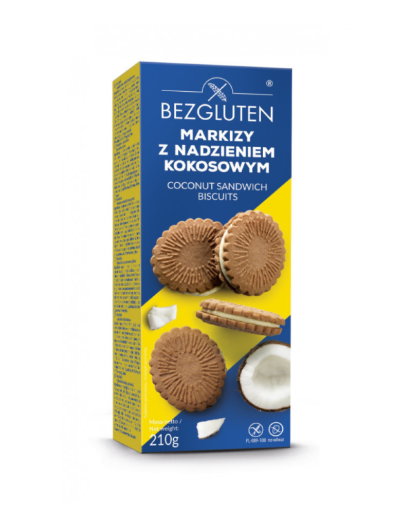 Bezgluten Gluten-Free Double Cookies with Coconut Filling-210g