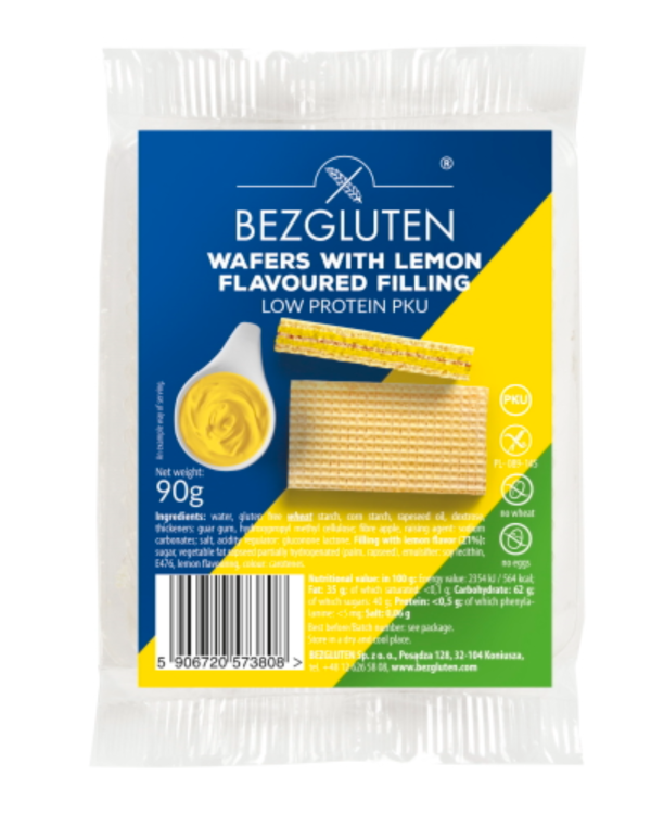 Bezgluten Low Protein Wafer Cookie with Lemon Filling-9og