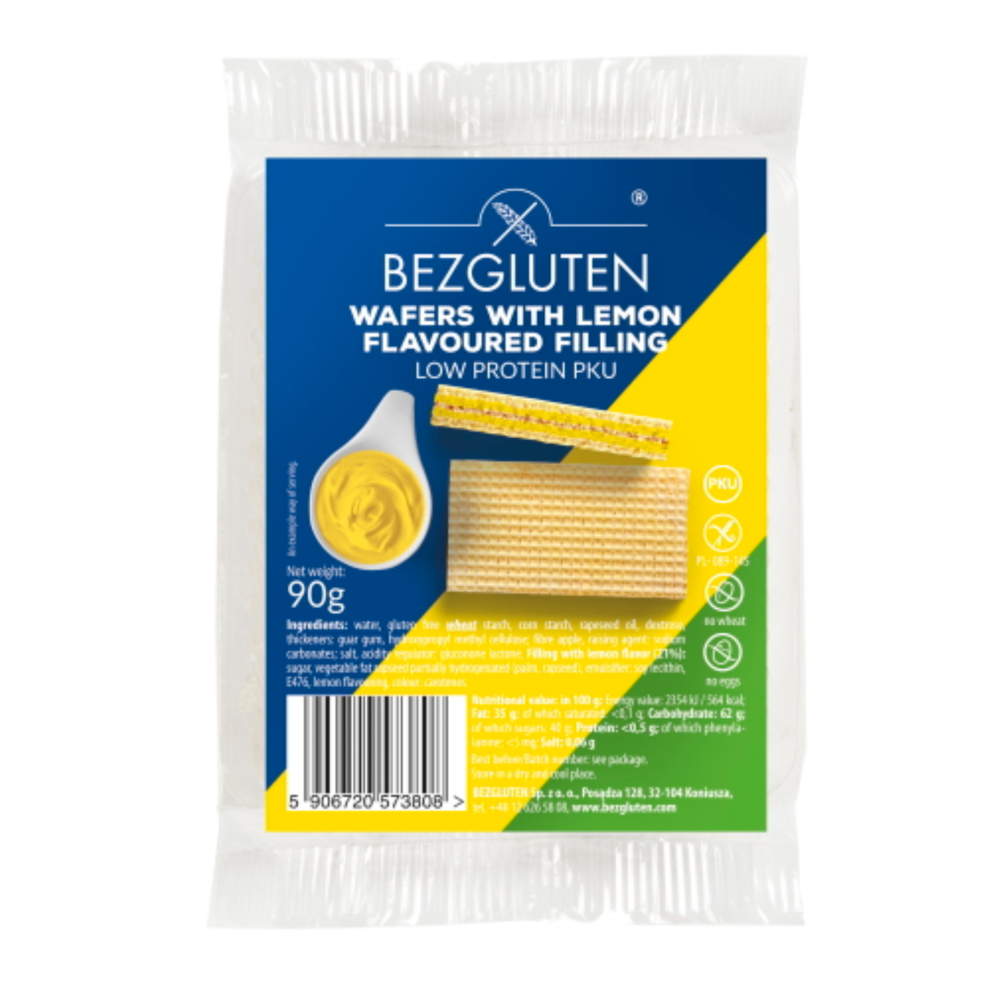 Bezgluten Low Protein Wafer Cookie with Lemon Filling-9og