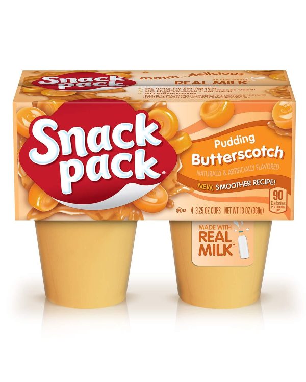 Snack Pack Butterscotch Pudding Cups-case of 6/3.25oz*