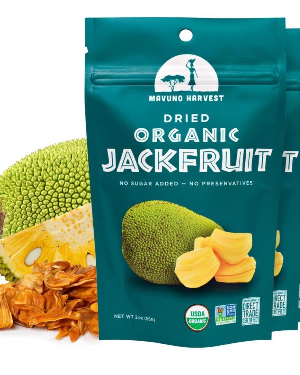 Mavuno Harvest Jackfruit Unsweetened Organic Dried Fruit Snacks- 2oz/pk 3*