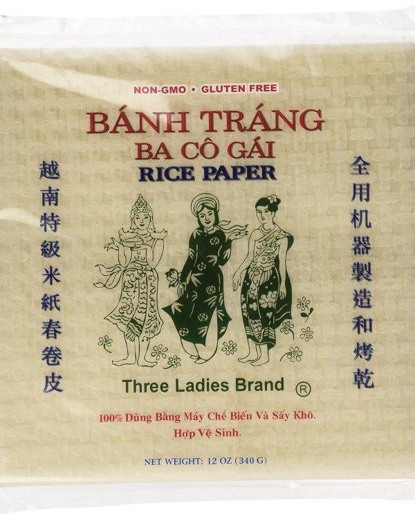 Three Ladies Spring Roll Rice Paper Wrappers Square- 12oz*