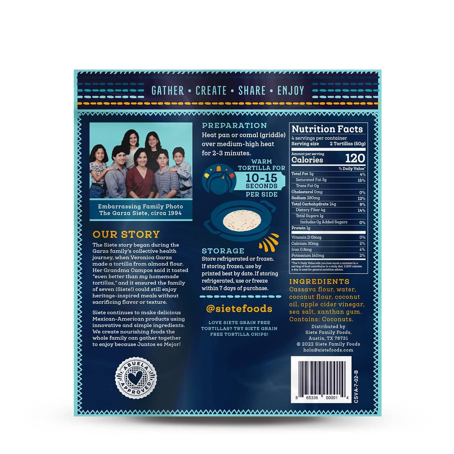 Siete Cassava Flour Tortillas- 7oz - Image 2